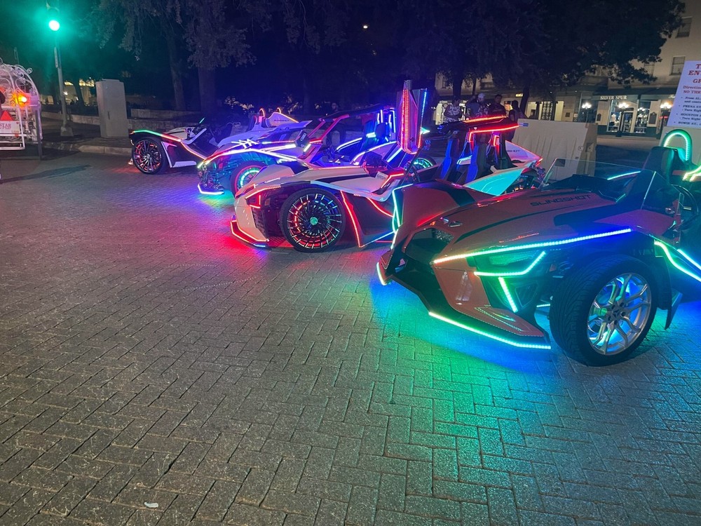 Triple Double Single Row WHITE + RGB + CHASING Light Strips Slingshot SET