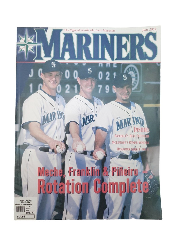 Official Seattle Mariners Magazine June 2003 Meche, Franklin, Pineiro PROGRAM