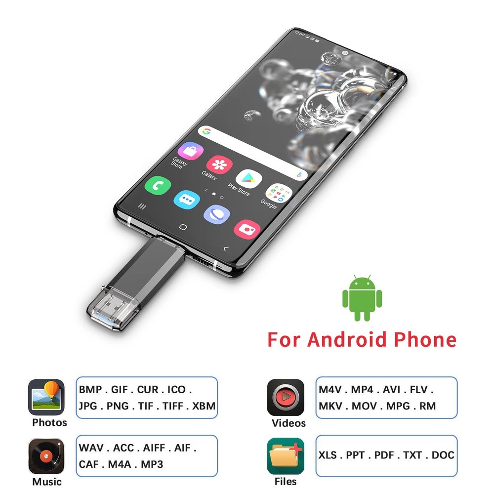 64GB USB C Flash Drive OTG USB 3.0 Dual Memory Stick for Android & PC