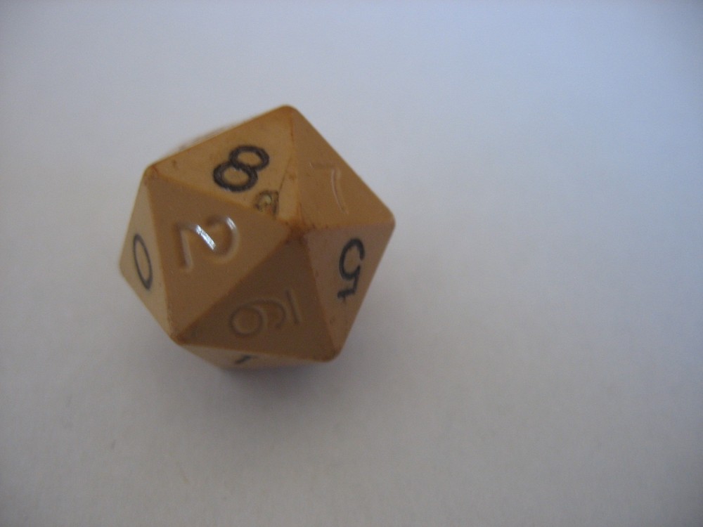 Vintage Gamescience Tan D20 (0-9) Twice Dice