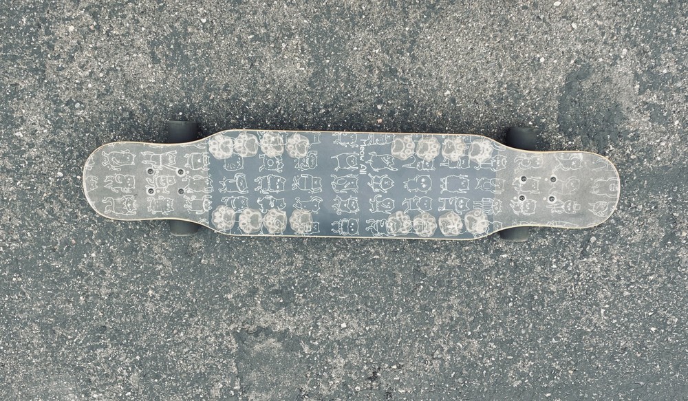 Drop through Longboard 44" cat deck complete in Sleek Black
