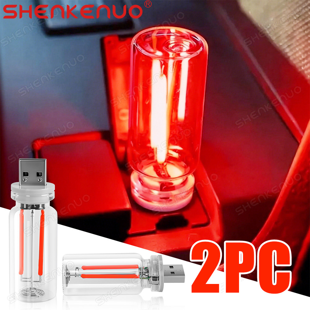 USB Glass Bottle Atmosphere Night Light – Touch Switch Dimmable LED Bulbs US