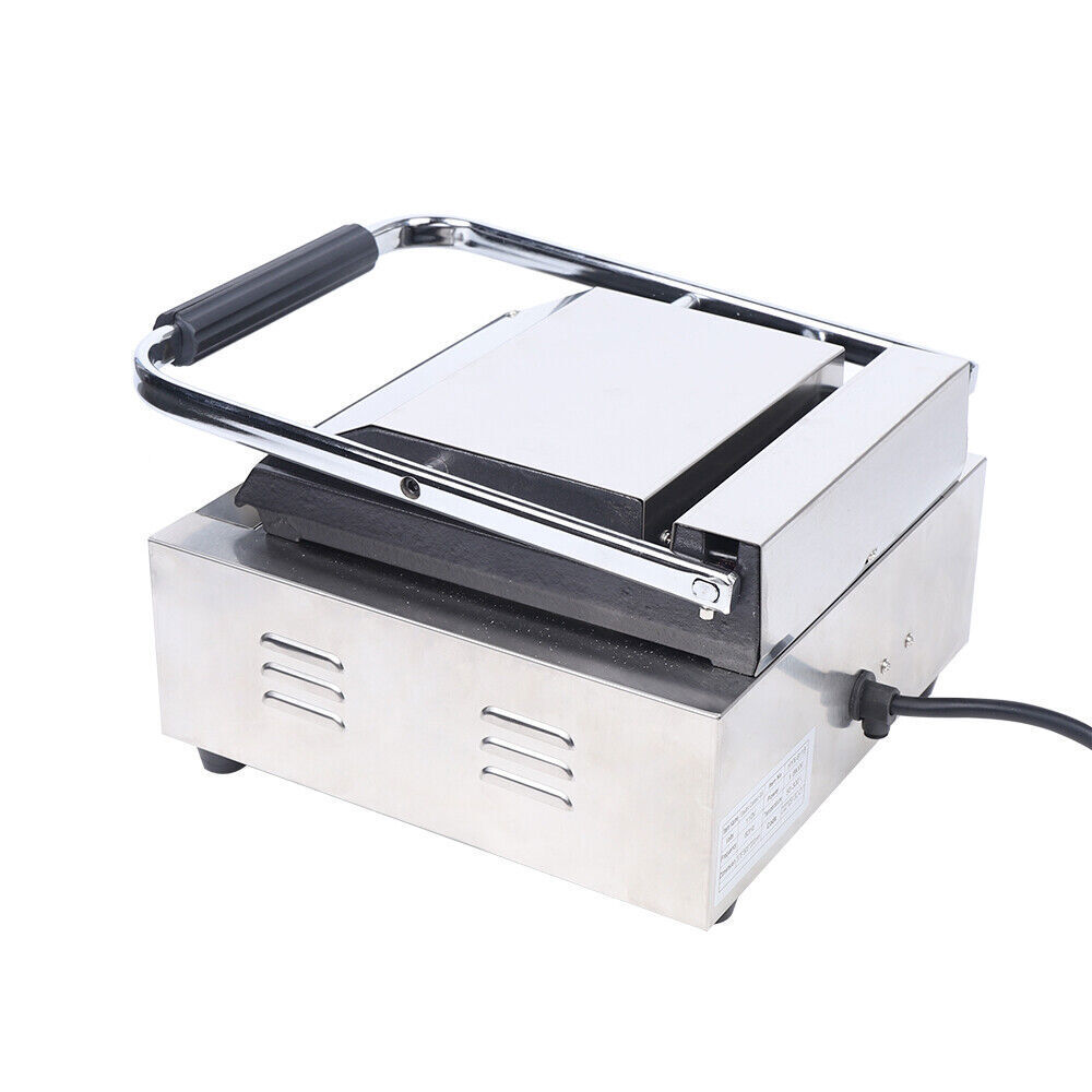 Commercial Sandwich Press Grill Griddle Panini Maker Smooth Flat Surface Steak