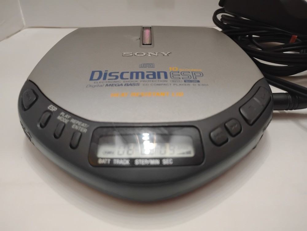 Sony D-E301 ESP Discman + MDR-V100 🎧 Works Read As Is