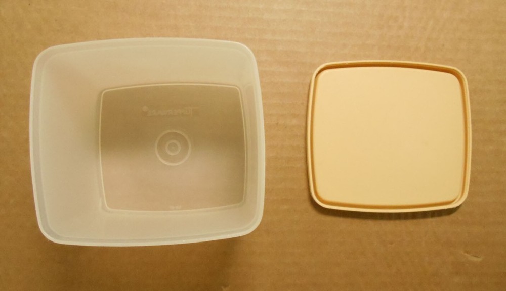 Tupperware Clear Freezer Mate Storage Container 312 with Gold Lid O56