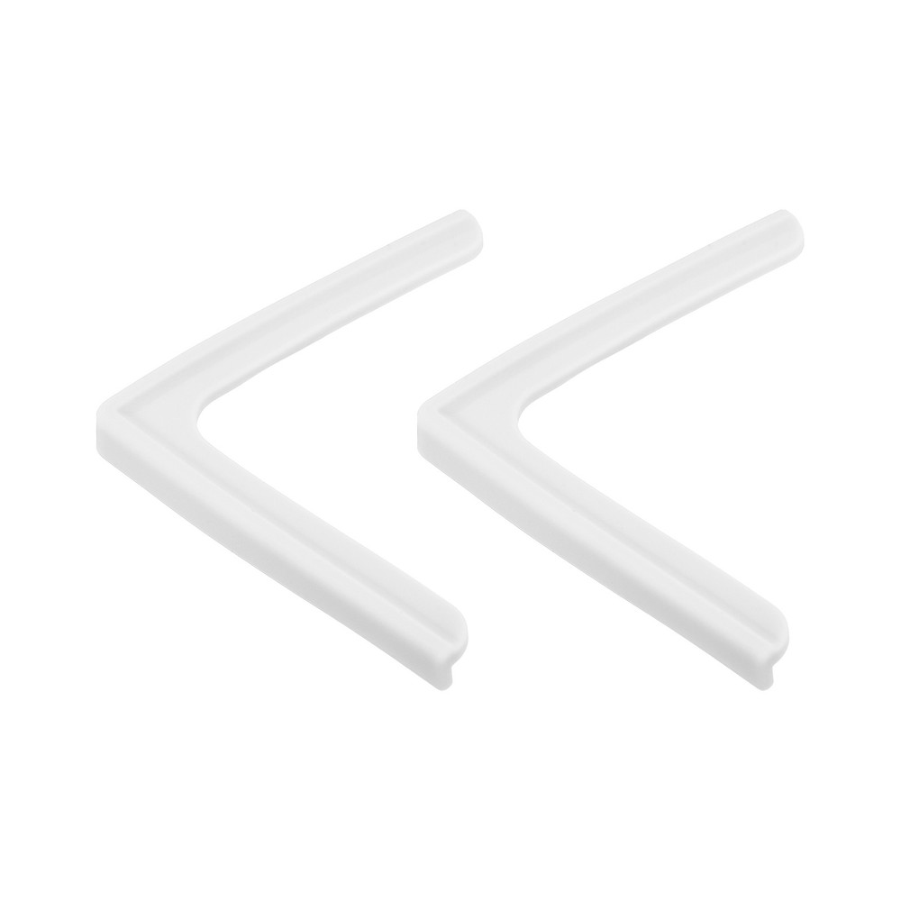 Window Corner Edge Protectors, 2Pack Mini Simple Style 70mmX9mm Silver White