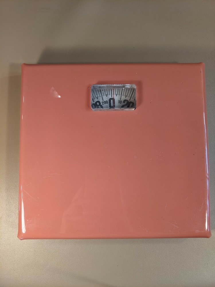 Vintage Orange Square Bathroom Scale
