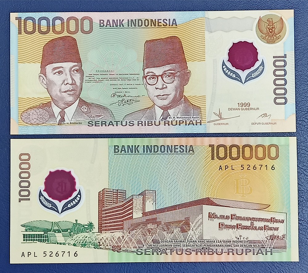 Indonesia 100000 Rupiah Polymer 1999 UNC