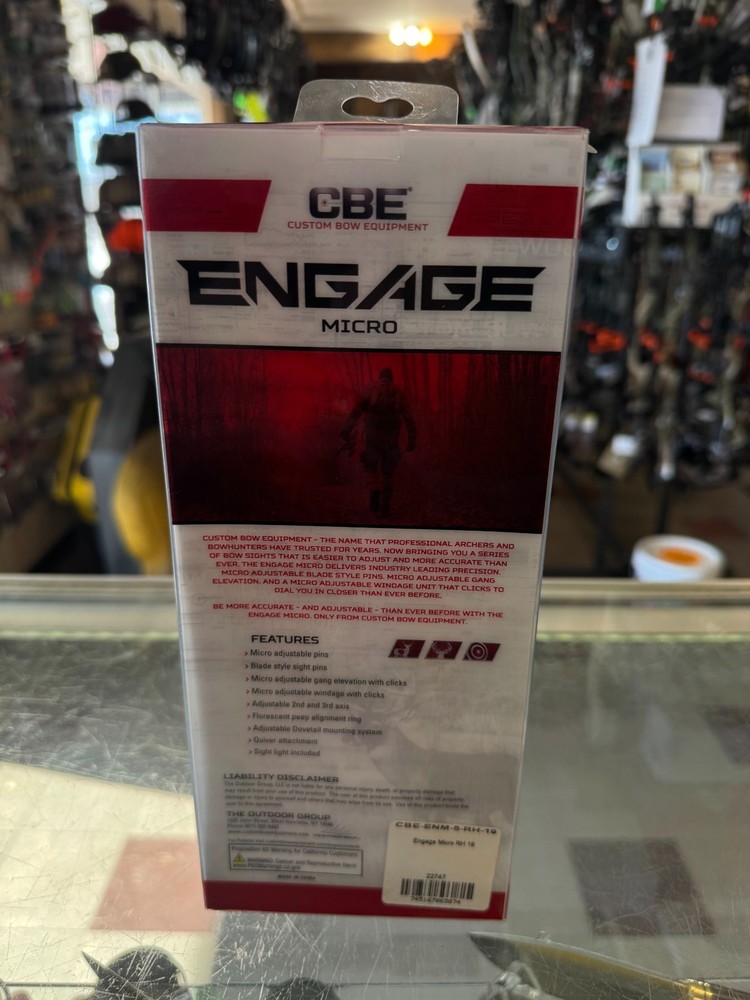 CBE Engage Micro...BOW SIGHT 5 Pin .19 RH Open Box