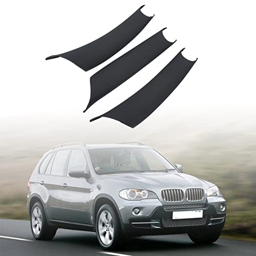 Door Pull Handle Cover Compatible with BMW X5 Series E70/E70 LCI 2008 Black