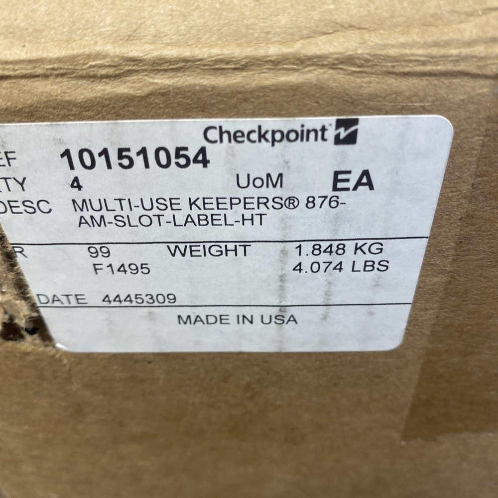 4 Checkpoint Multi-Use Keepers 876 AM Slot Label Ht With 6 Locks