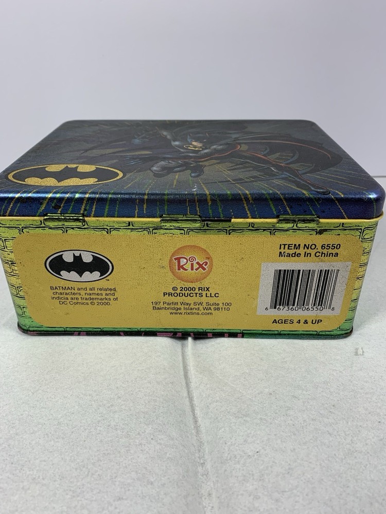 Batman and Joker Metal Lunch Box Graphics Inside 2000 RIX