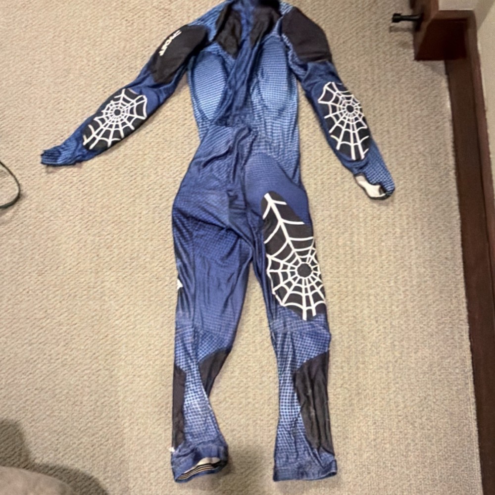 Spyder Blue Ski Speed Suit with Web Design