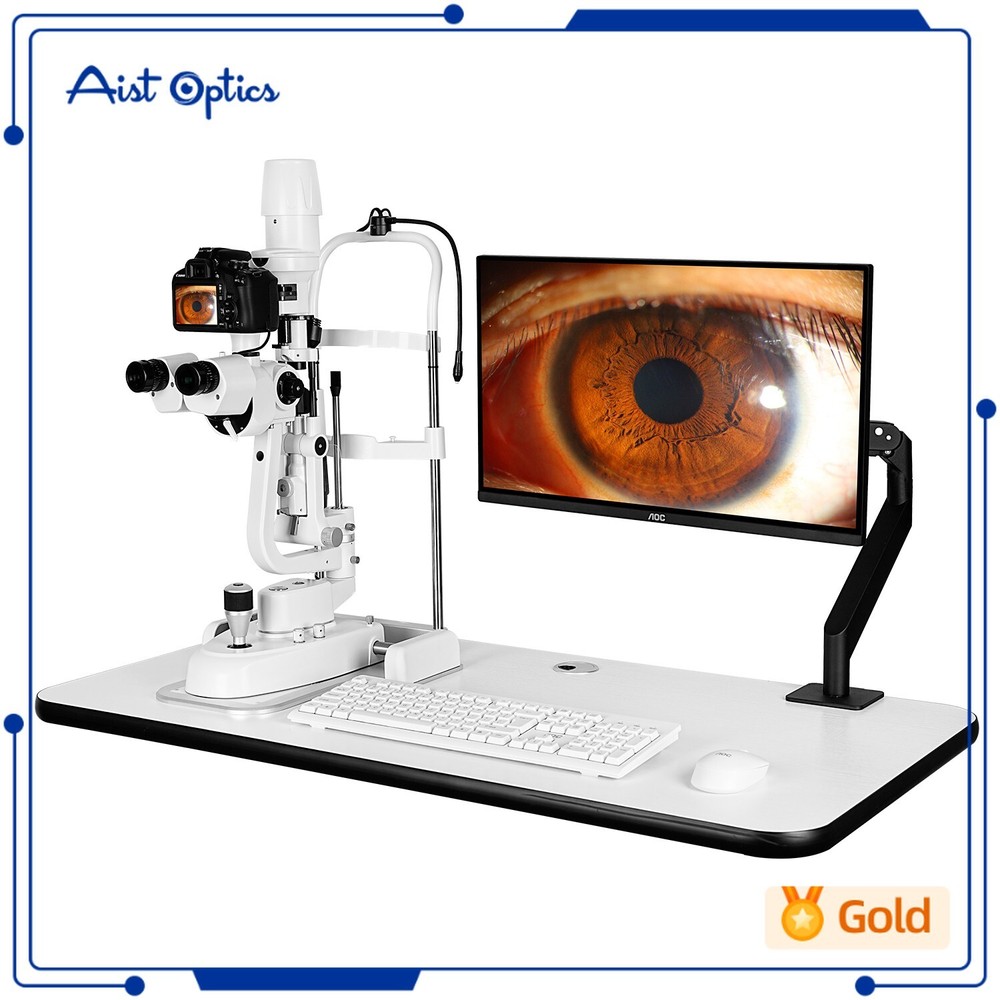 LED Digital Slit Lamp Imaging System Optical Galilean Five Steps Magnification