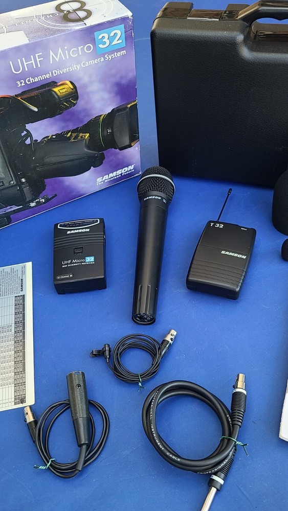 SAMSON UHF MICRO 32 CH DIVERSITY WIRELESS LAVALIERE & HANDHELD CAMERA MIC SYSTEM