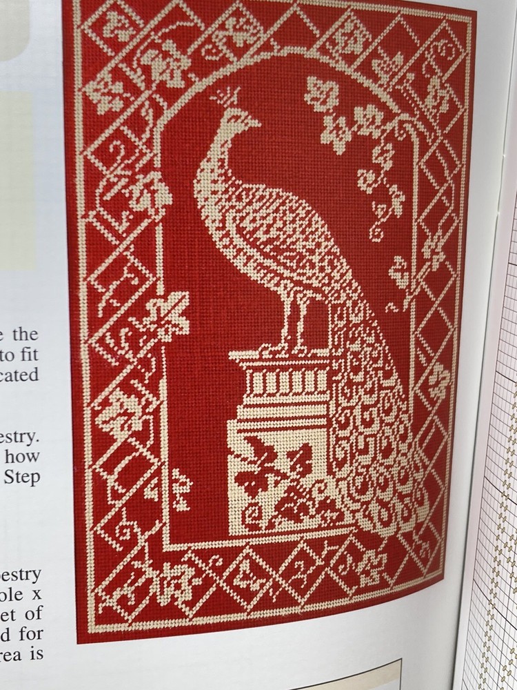 Annie's Attic Plastic Canvas Patterns Tapestries Needlepoint Peacock Cat Bunnie