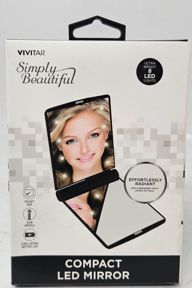 Compact LED Mirror, Travel Portable, Slim Design