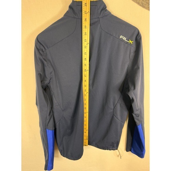 RLX Ralph Lauren Mens Quarter Zip Pullover Navy Blue Golf Jacket Stretch Medium