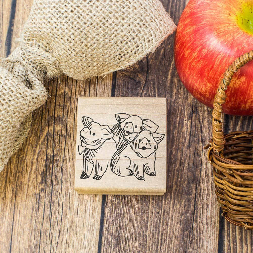 3 Pigs Rubber Stamp