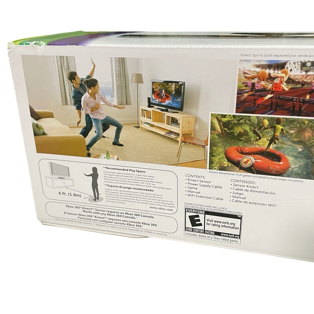 Microsoft Xbox 360 Kinect Sensor Model 1414 Bundle Original Box Power Adapter