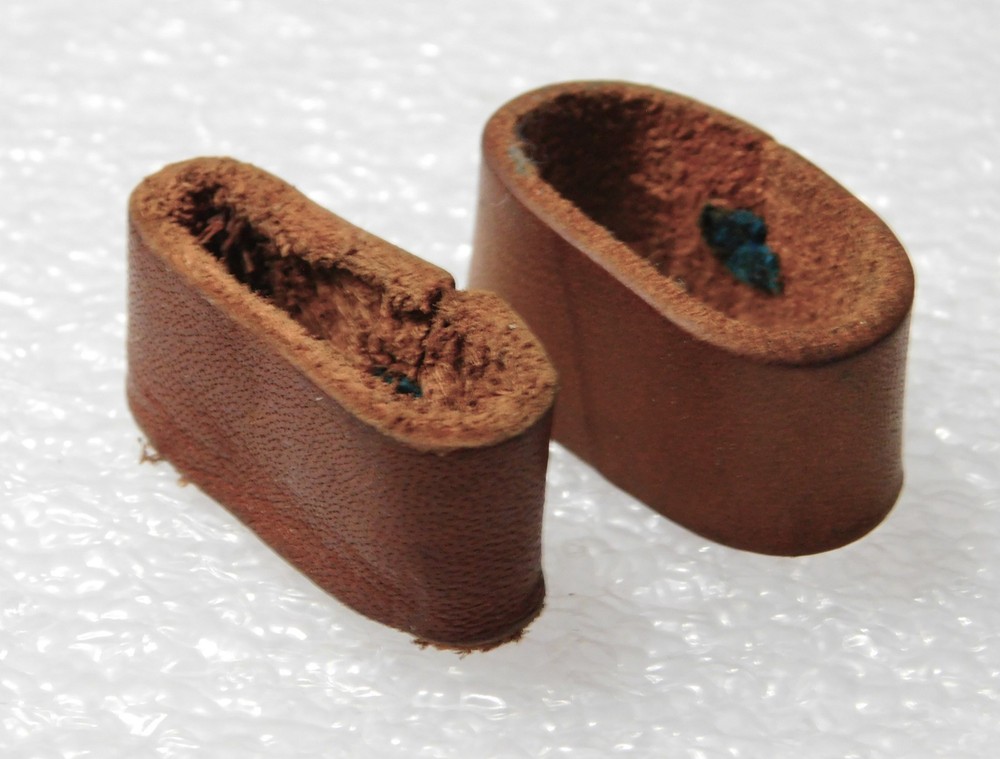 2 TAN LEATHER SLING/STRAP SLIDES