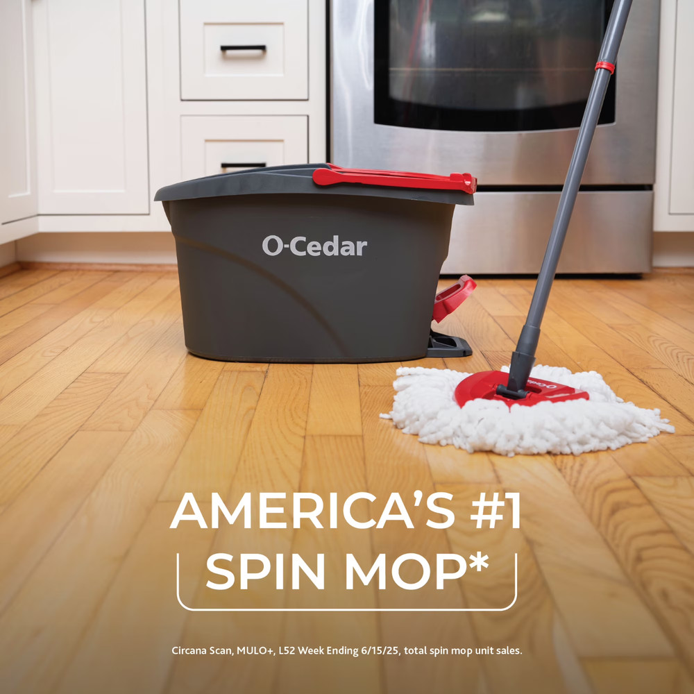 O-Cedar EasyWring Microfiber Spin Mop and Bucket System - Red
