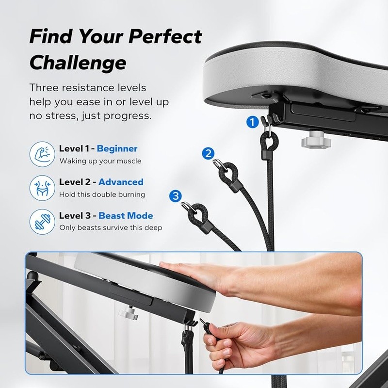 Squat Rowing Machine Foldable LCD Adjustable Resistance Hydraulic Workout US