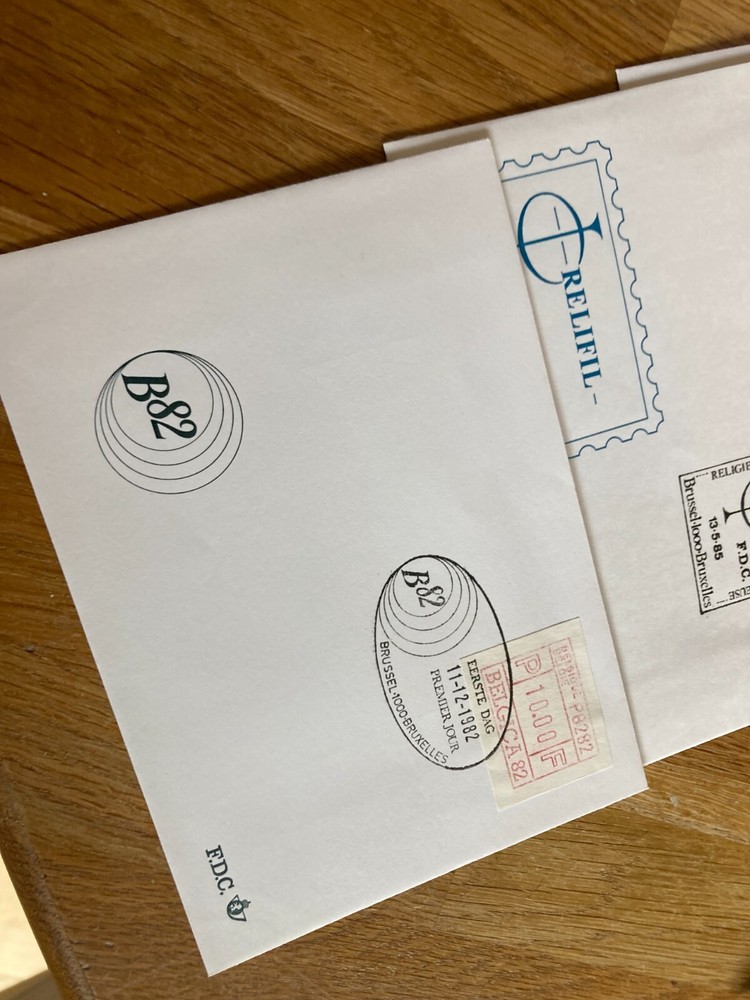 Belgium 10 FDC covers all frama label types