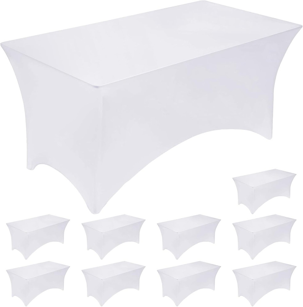 10 Pack 6FT Spandex Table Cover 6 Foot Tables Fitted Rectangular Stretch