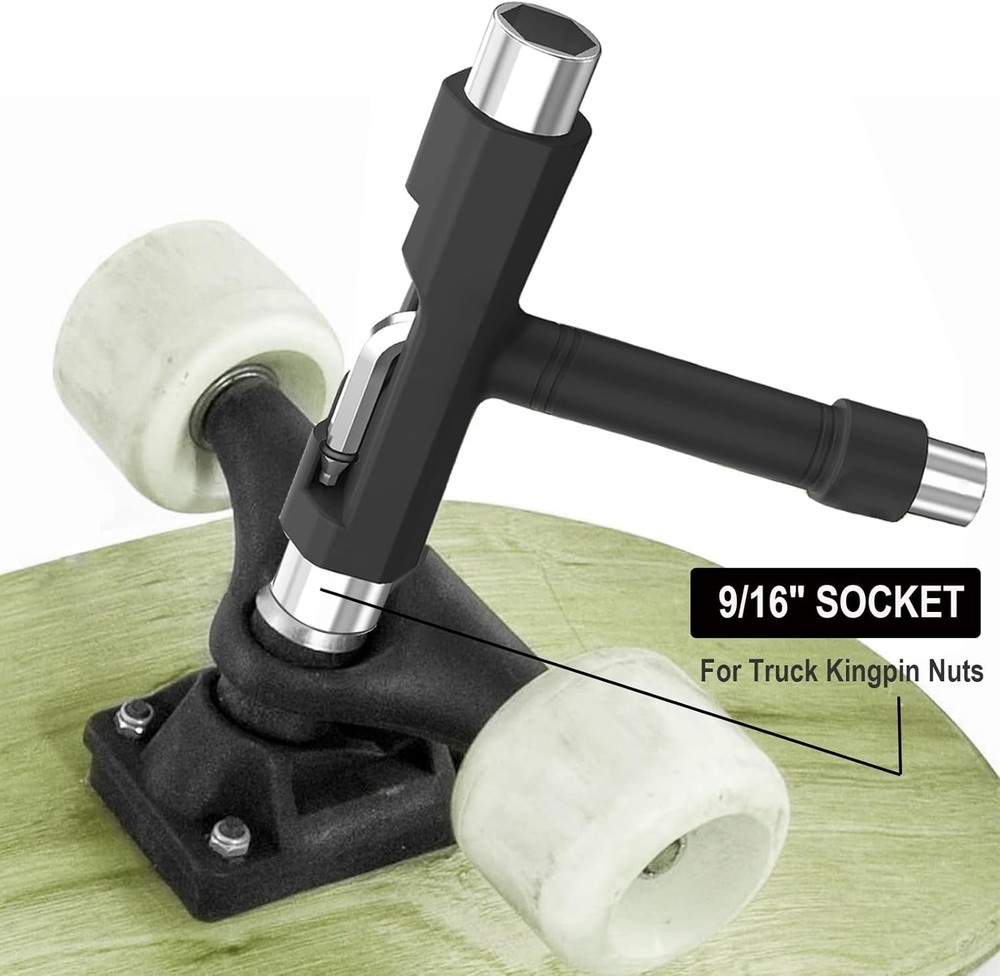 Professional Skate Tools, All-in-One Multi-Function Portable Skateboard T Tool w