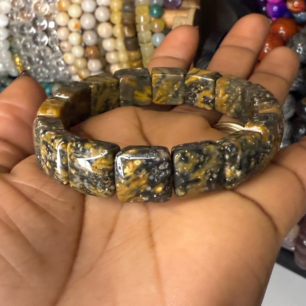 Fish ocean Jasper soft bangle 7’