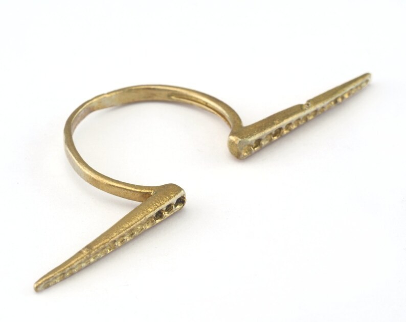 3 pcs Ring Adjustable Ring Raw brass (18mm 8US inner size - Adjustable ) 2691