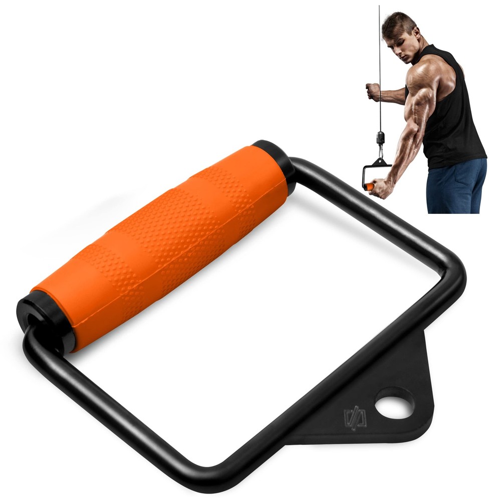 SQUATZ Single D Row Handle - Non-Slip Handle Cable Attachment for Weight Work...