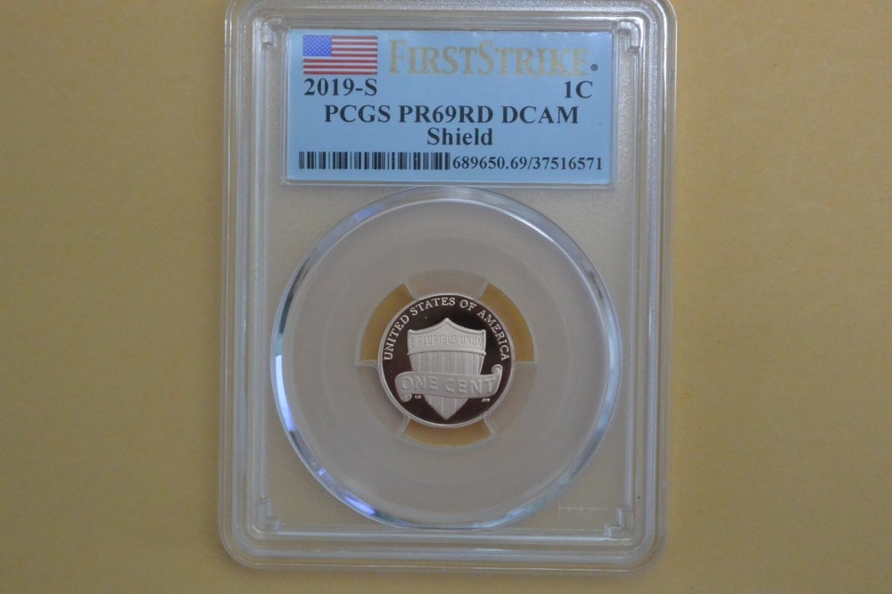 2019 S 1C Lincoln Cent PCGS PR69DCAM First Strike Shield
