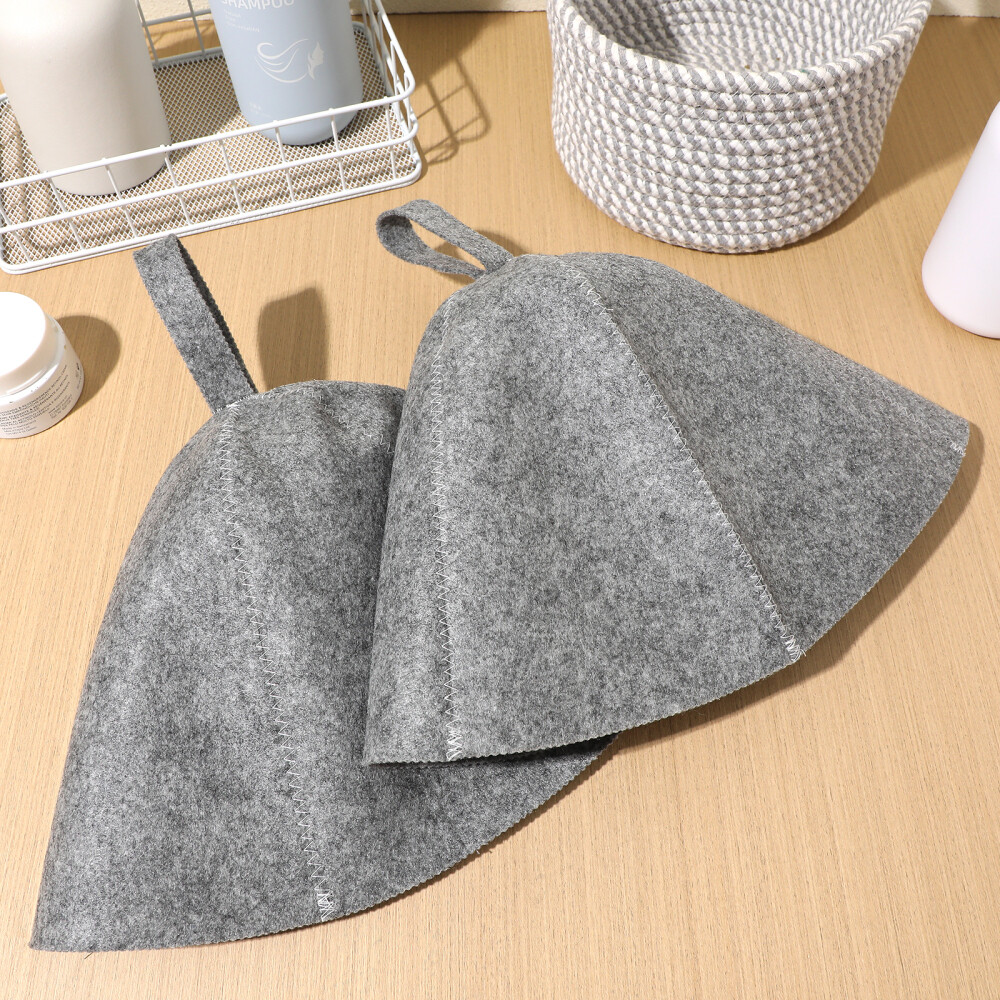2PCS Felt Sauna Hat Thickened Comfortable Sauna Hat Bathing Hat Sauna Hat