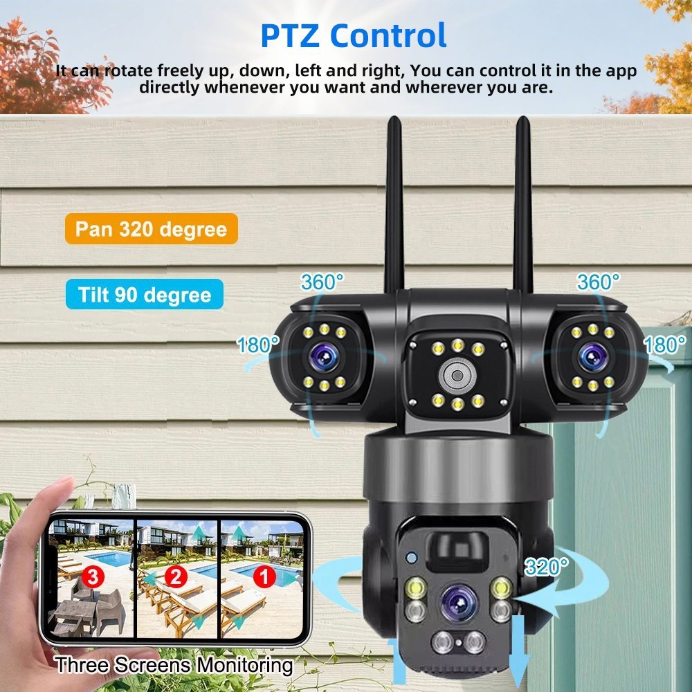 2PCS Solar Battery Powered Wireless WiFi Home Security Camera System Outdoor US
