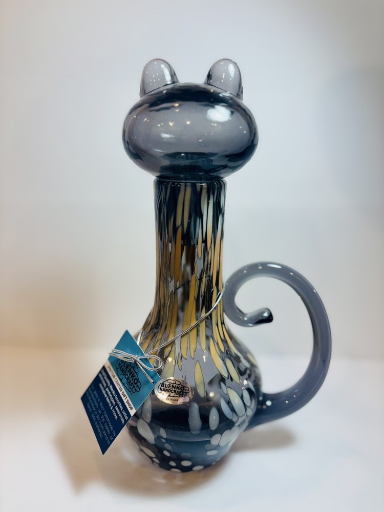 Blenko Blenkat 2516 Heliotrope Mama Cat Decanter — Second Quality