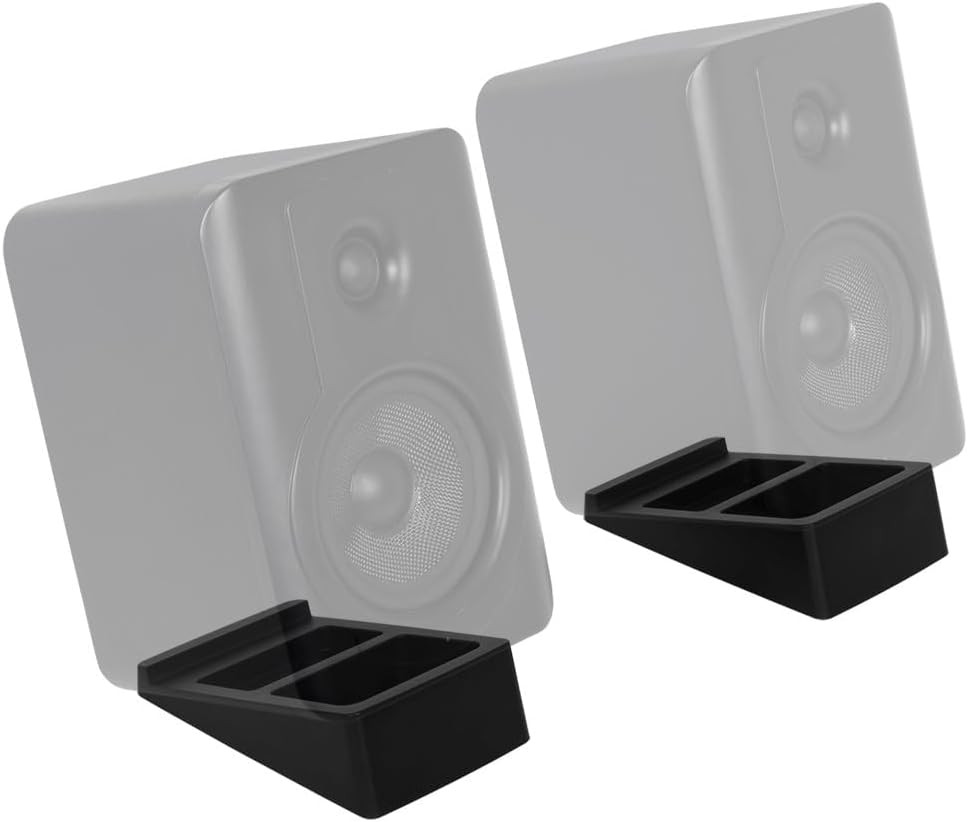 Tilted Wedge Desktop Speaker Stands for Medium Sized Speakers, Speaker Riser, An