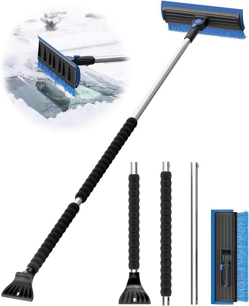 2025 Extra Long 55.7" Ice Scrapers for Car Windshield Multi-Functional Detach...