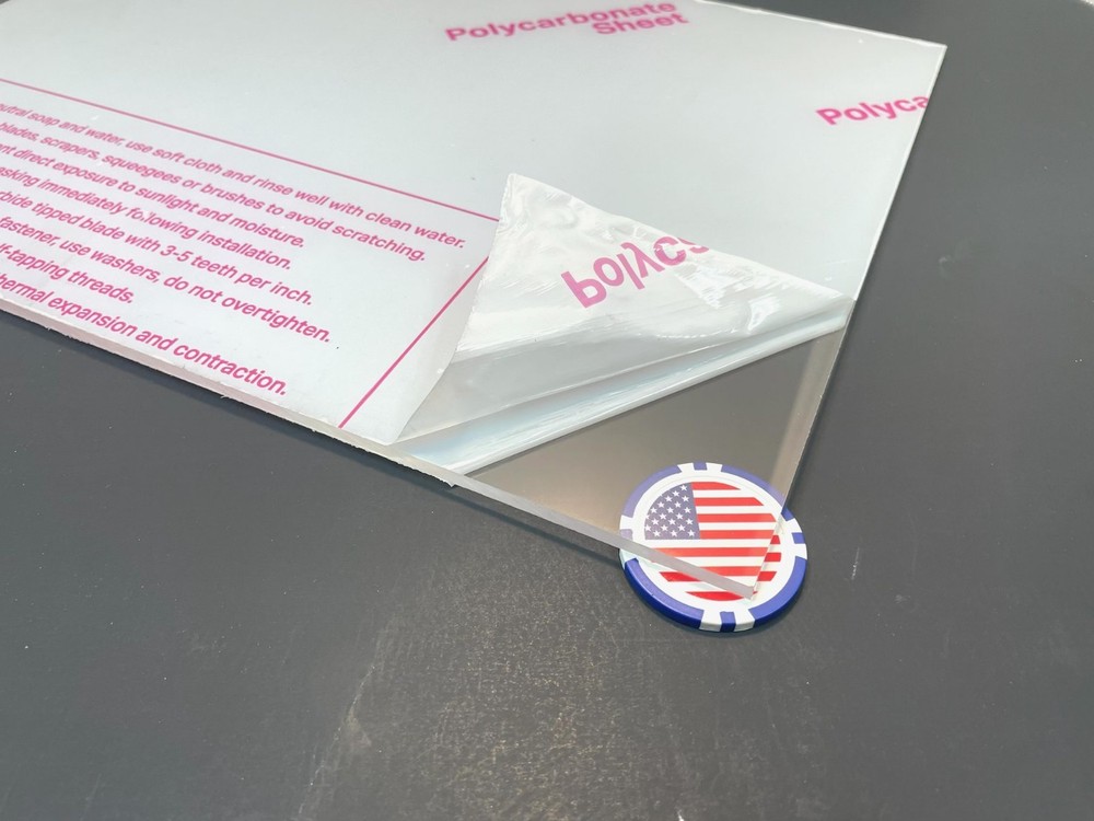 Polycarbonate Plastic Sheet Clear 3/16" x 12" x 12" , Lexan panel