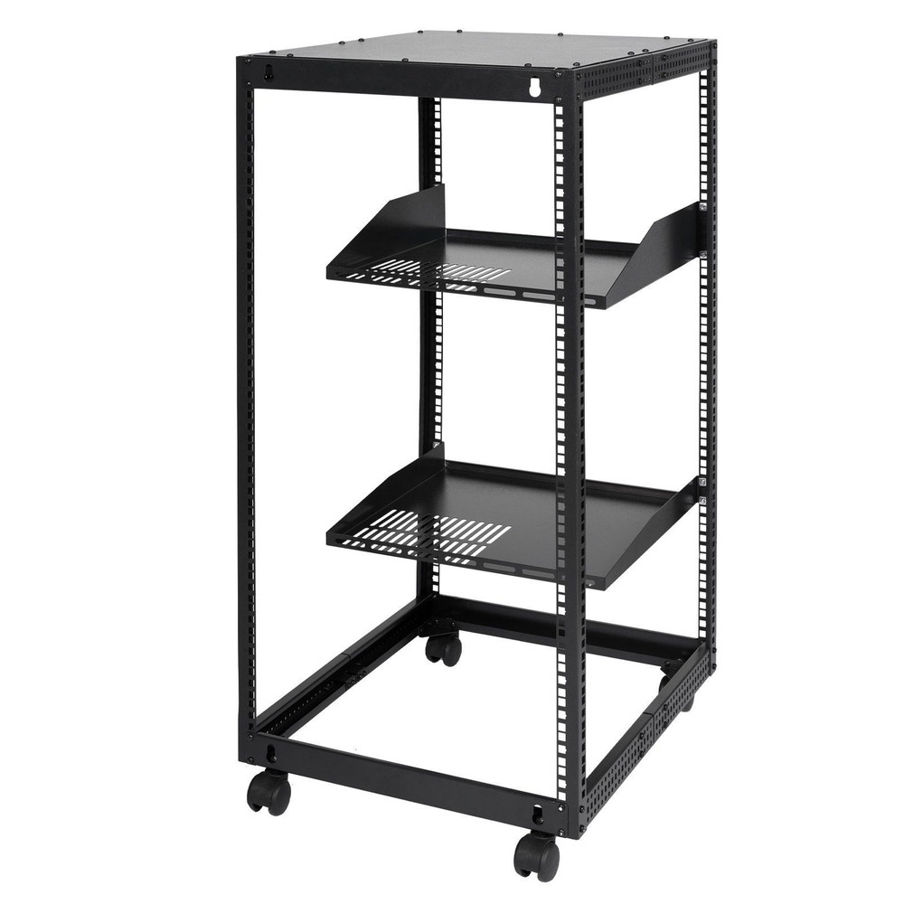 20U Open Frame Server Rack Network Server Rack with Casters Adjustable Depth
