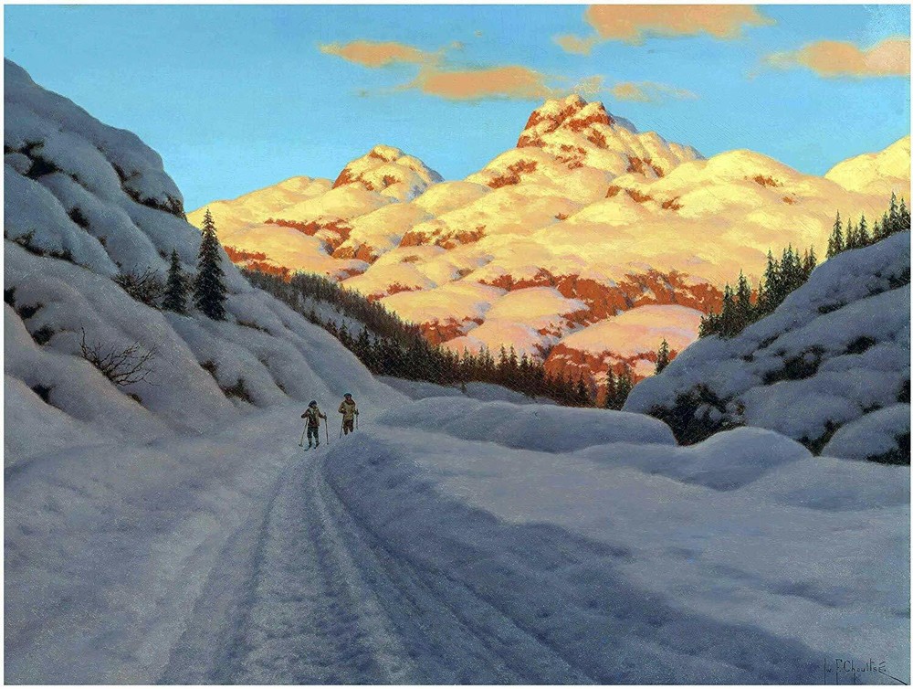 Winter Mountains I. Choultse Tile Mural Kitchen Wall Backsplash Marble Ceramic