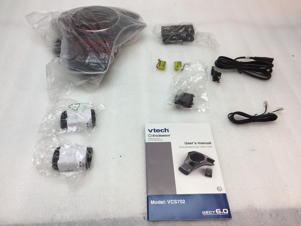 VTech Erisstation VCS702 Conference Phone w/ 2 Orbitlink Wireless Mics