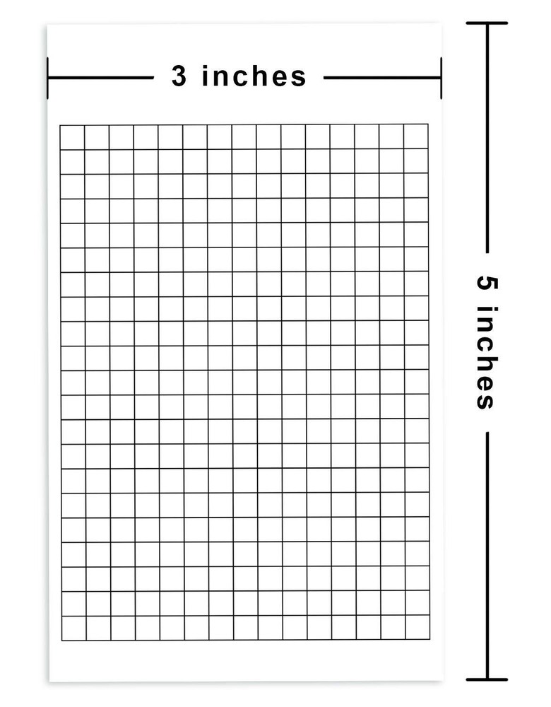 White Grid Vertical Index Cards, 3” X 5” Inches | 100 Sheets Per Pack