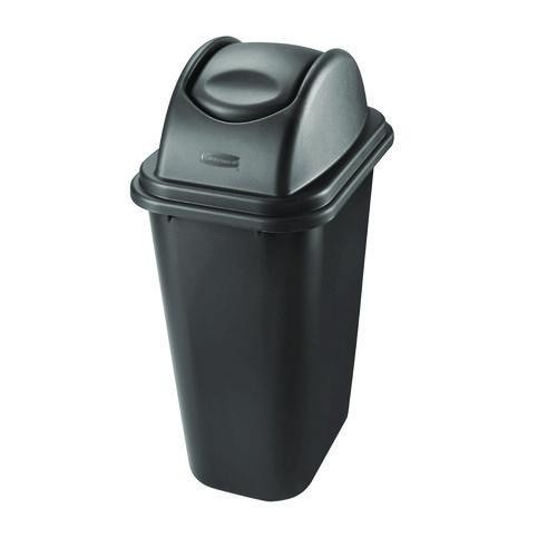 Rubbermaid Commercial Rectangular Free-Swinging Plastic Lids, Black