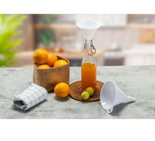 Mainstays 2-Piece Kitchen Funnel Set, White, Plastic