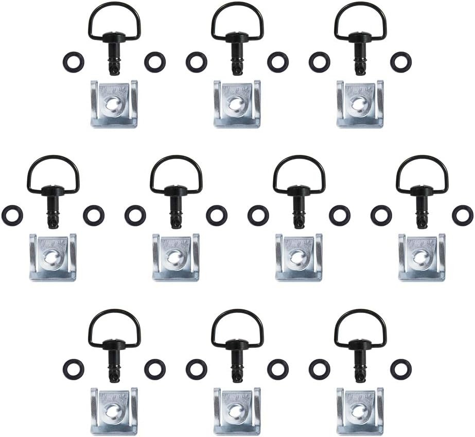 (10 Pack)Quick Release D-Ring Race Fasteners 17mm Chrome Silver