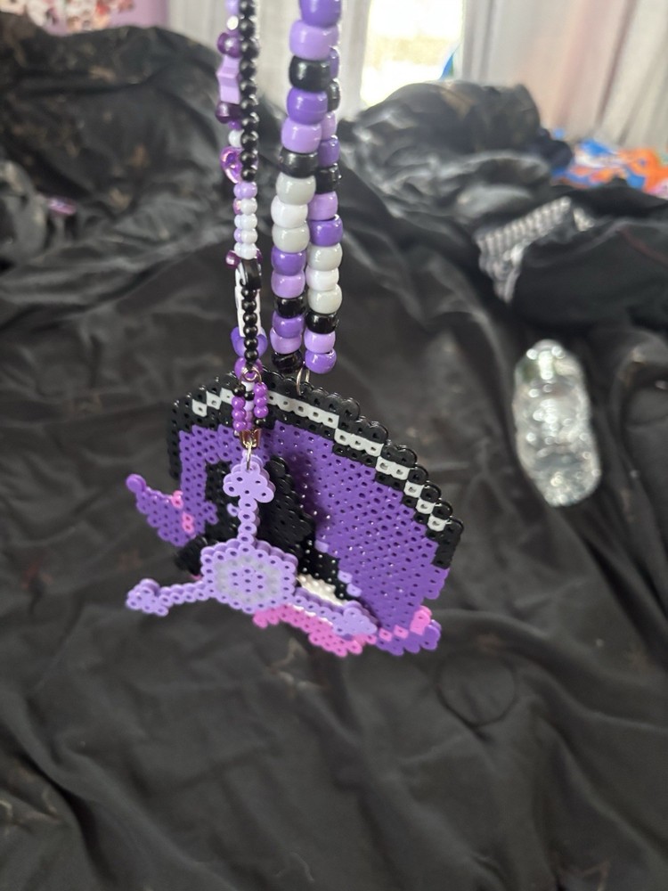 Uzi perler bead and kandi keychain