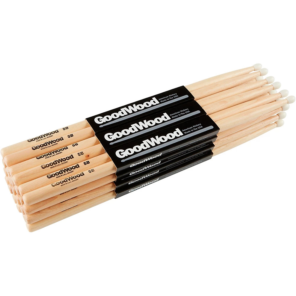 Goodwood 12-Pack Drumsticks 5B Nylon