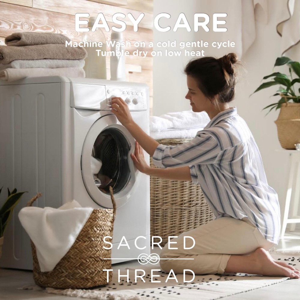 Sacred Thread Mattress Protector, 100% Cotton, Deep Pockets, Waterproof & Quiet